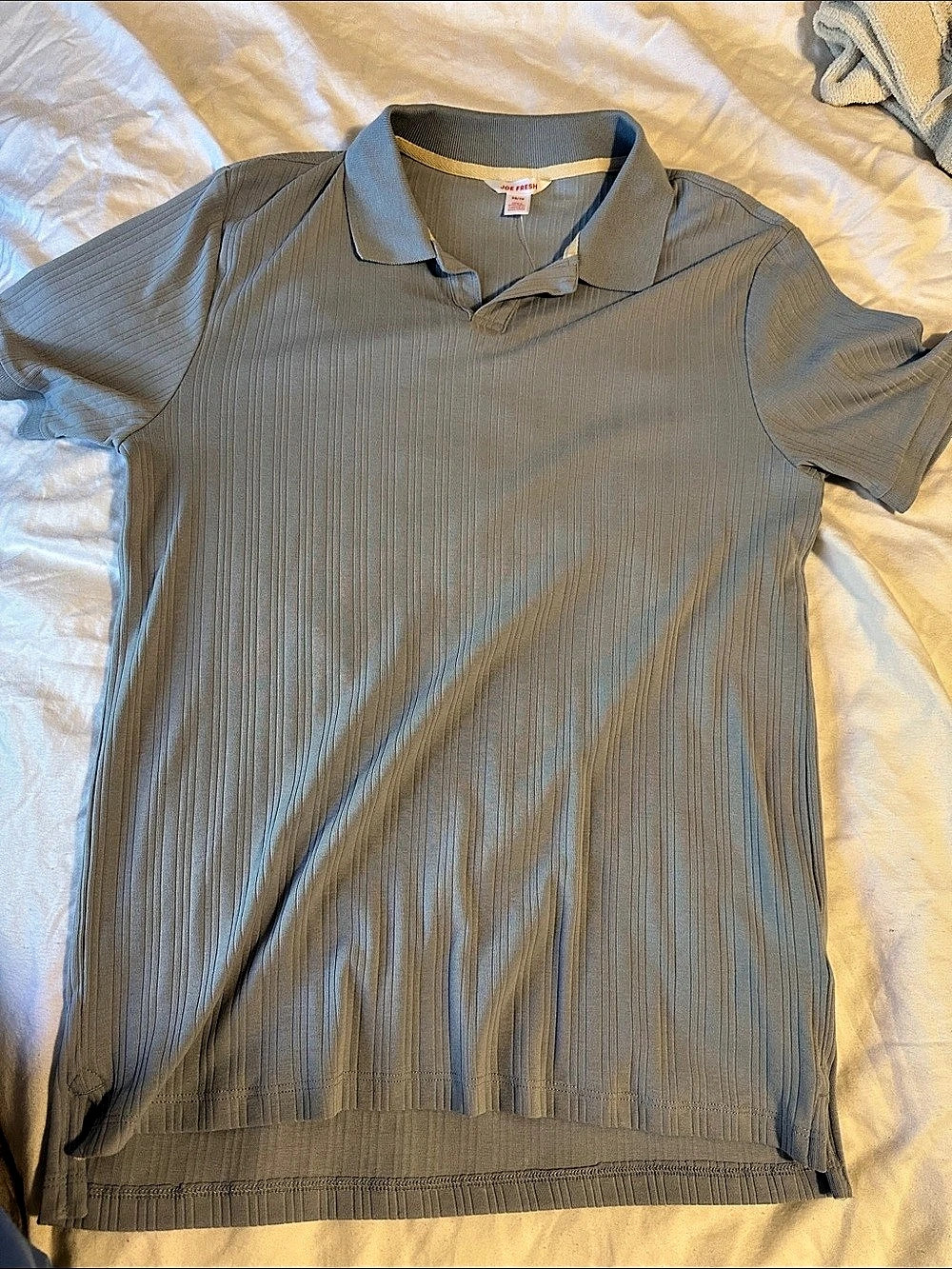 Joe Fresh Ribbed Polo Top in Gray Size XS NWT
